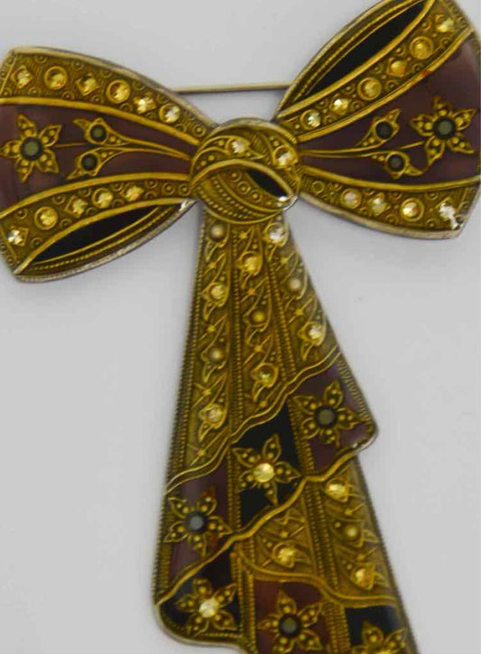 Gold Bow Brooch