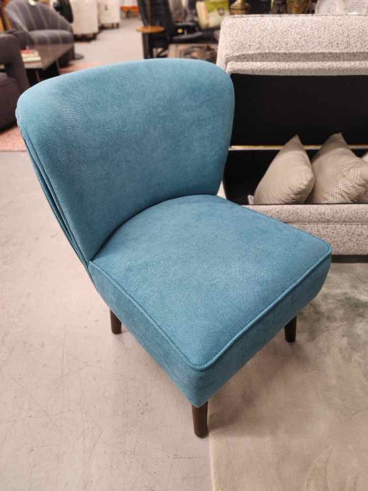 Chenille Teal Accent Chair