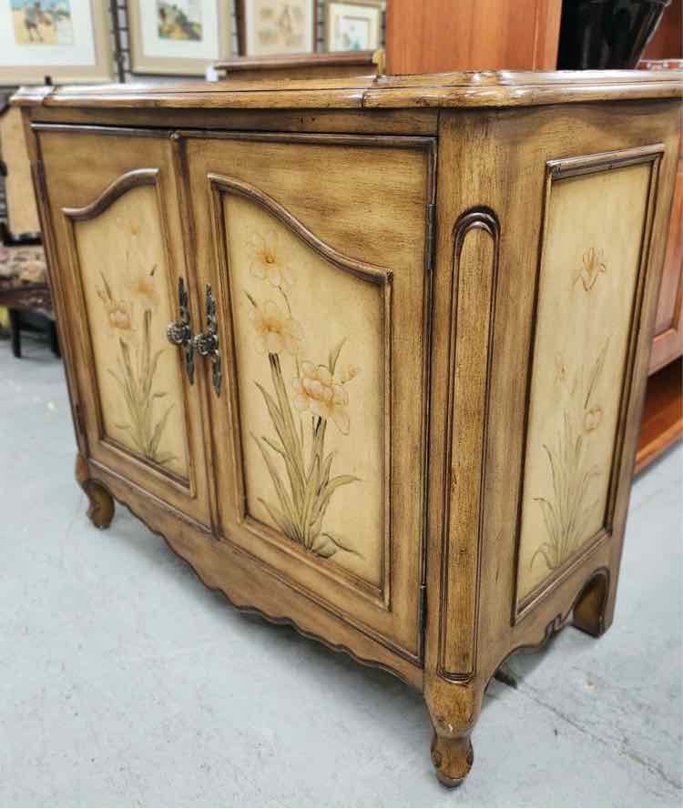 2 Door Floral Painted Cabinet