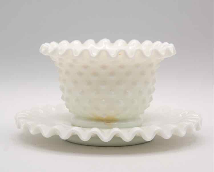 Vtg. Fenton Dish Jar W/Plate