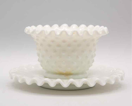 Vtg. Fenton Dish Jar W/Plate