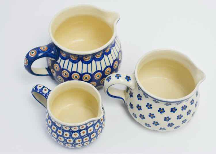 Authentic Polish Pottery 3pc Pitcher Set
