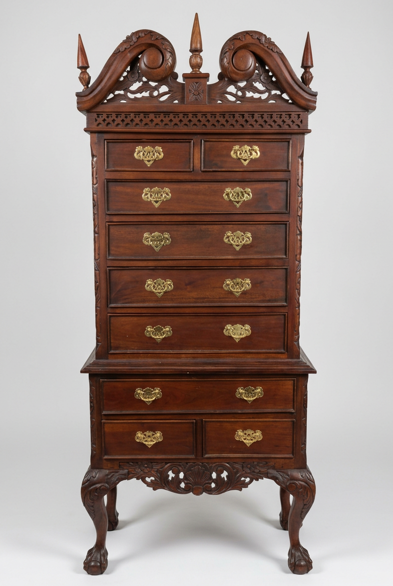 Mahogany Chippendale Lingerie Chest