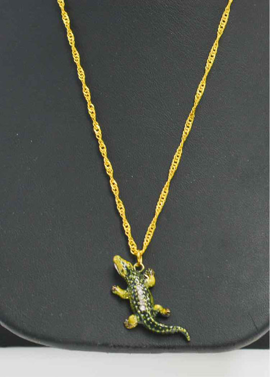 Alligator Box and Charm Necklce