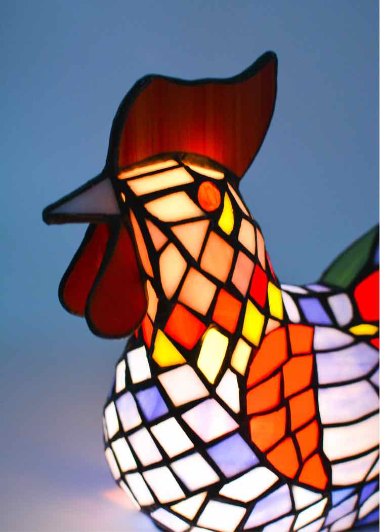 Stained Glass Farmhouse Rooster Lamp
