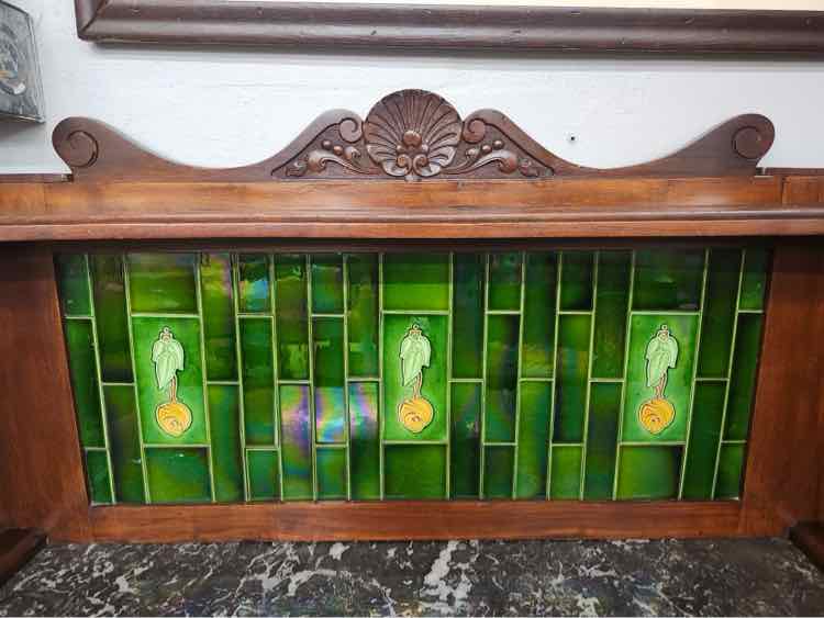 2pc Stone Top English Wash Stand Cabinet