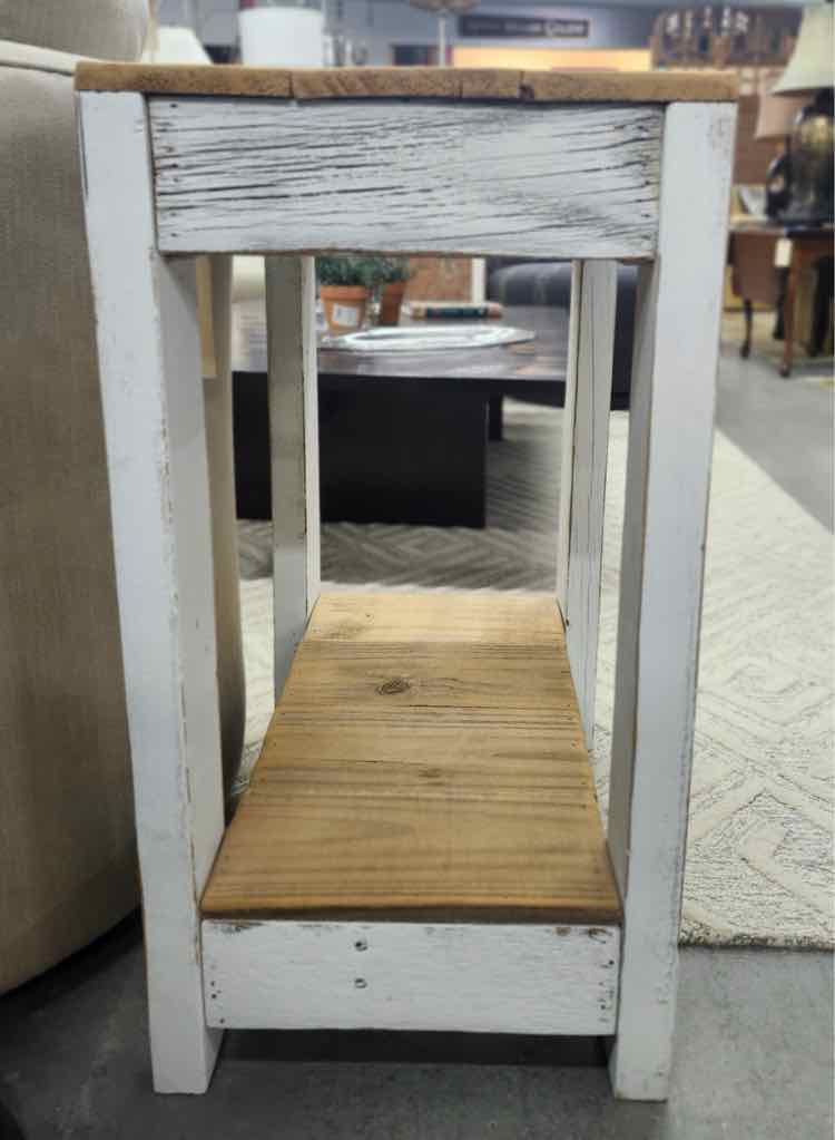 Pair of White Wood End Tables