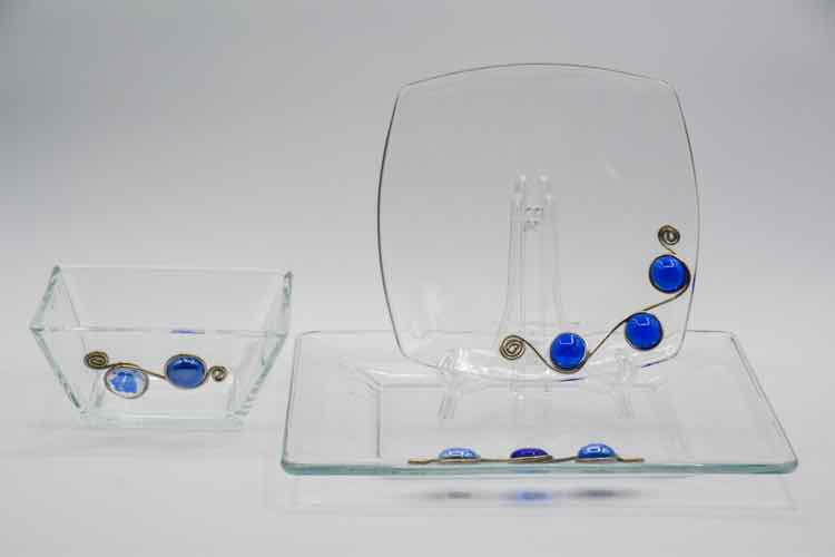 3 Beaded Wire-wrapped Bowls/Platters
