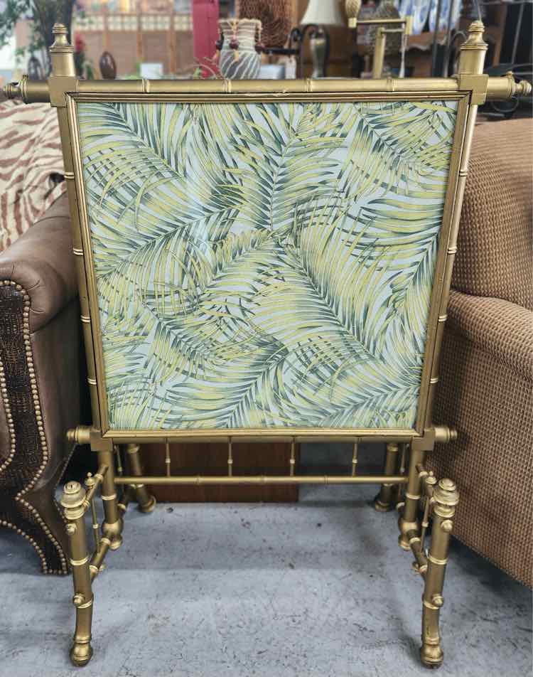 Gold Bamboo Chinoiserie Fire Place Screen
