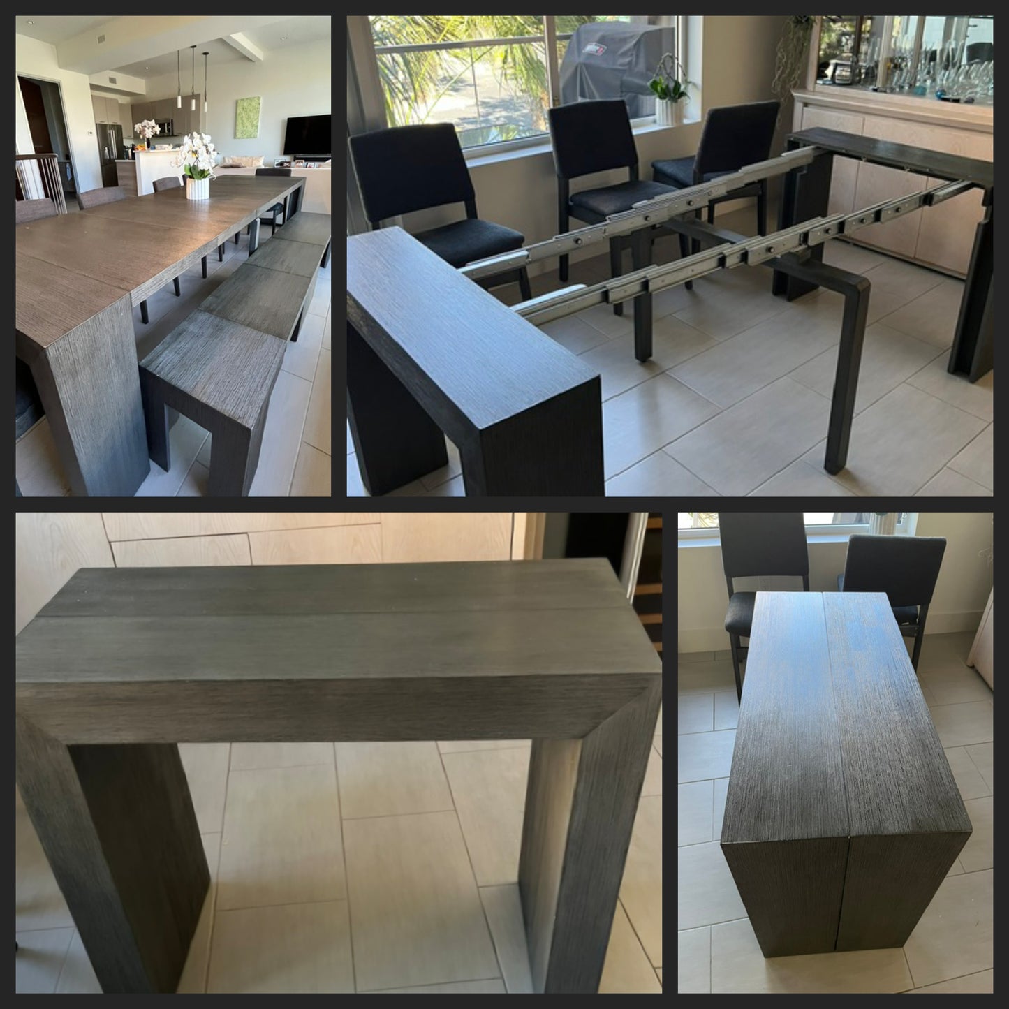 Transformer Table w/6 Leafs, Chairs and Bench