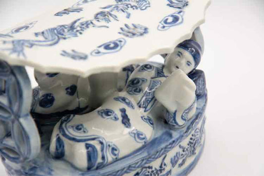 Blue & White Chinese Porcelain Dragon Boat