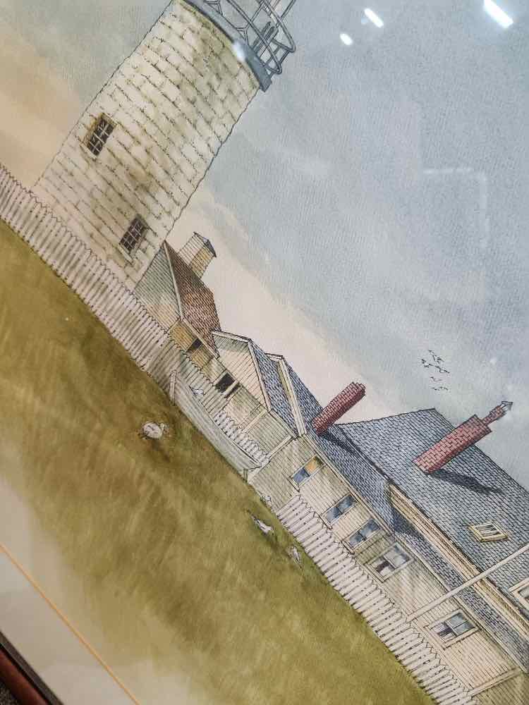 Art Watercolor 'Lighthouse Pemaquid Point'