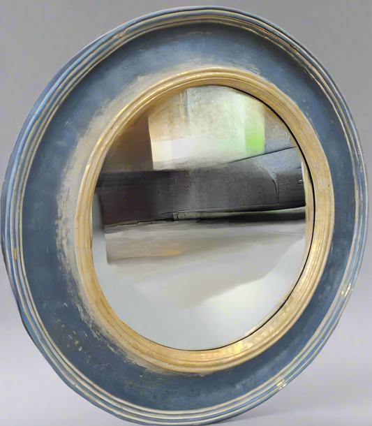 Round Blue/Gold Mirror