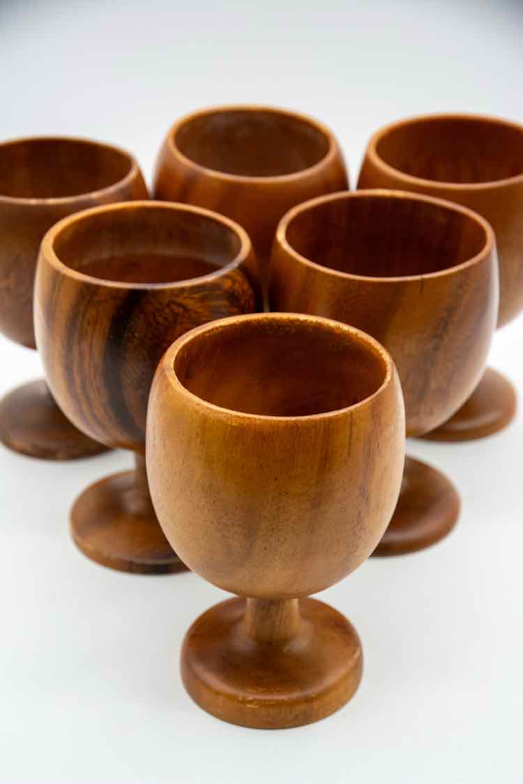 Small Wooden Wine Cups