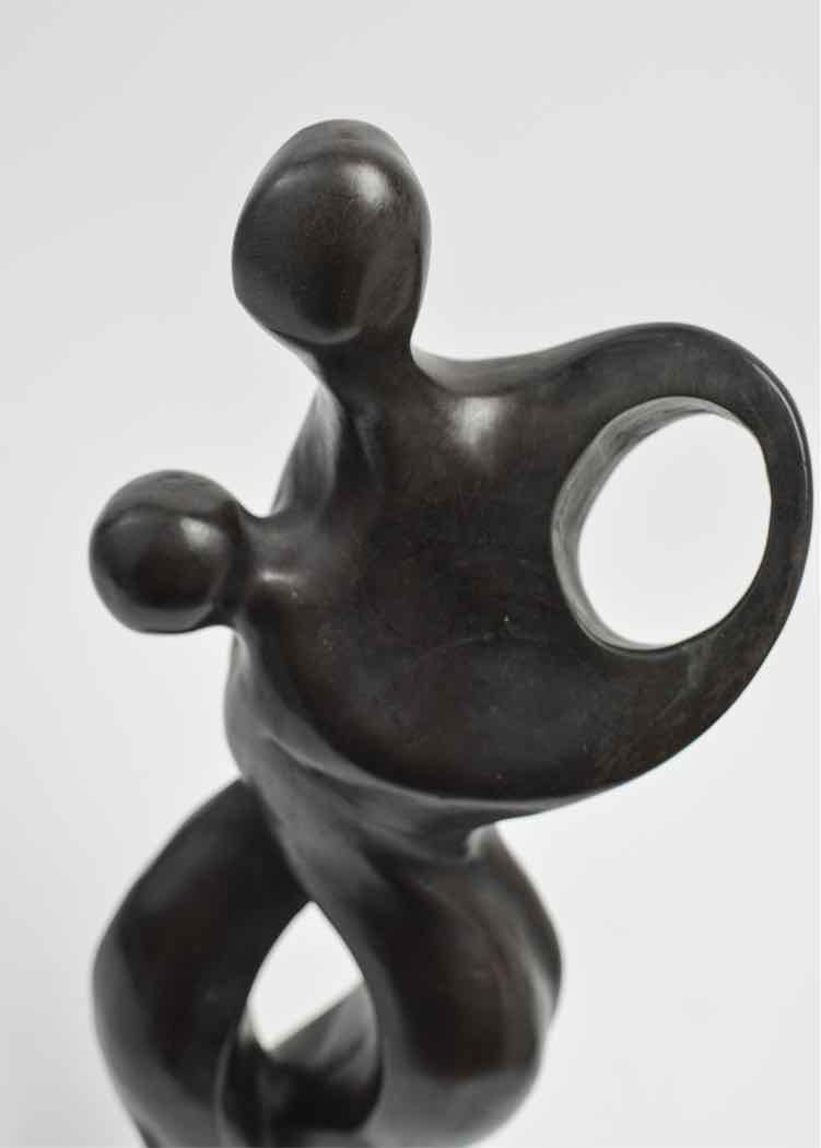 Thai Ironwood Dancing Couple Sculpture Art