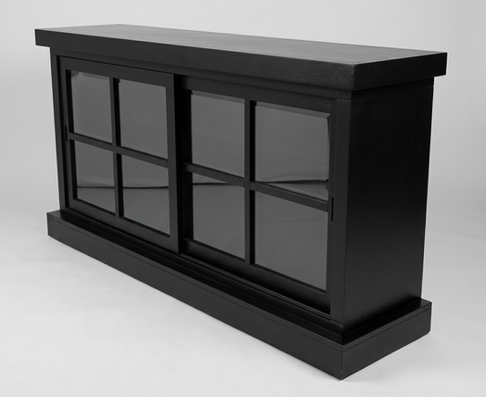 Black Sliding Door Cabinet