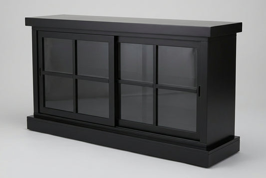 Black Sliding Door Cabinet