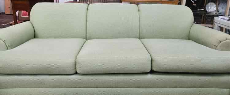 Green & White Stitch Custom Sofa