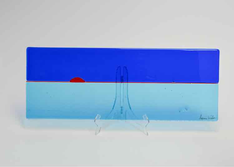 Abstract Horizon Signed Fused Glass