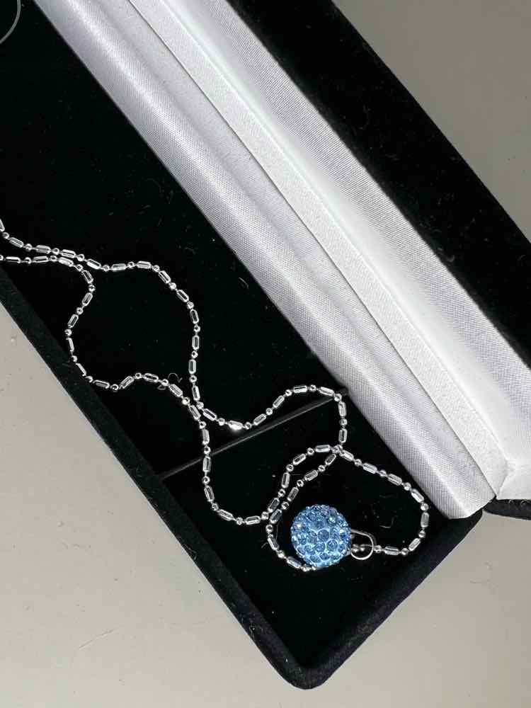 Sterling Chain/Pave Blue BAll