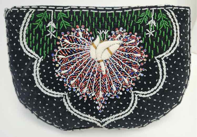 Garfinckels Beaded Peacock Purse in Box
