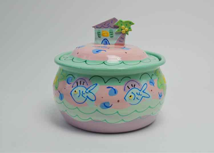 Susan Painter Pottery Wide Pot w/Lid