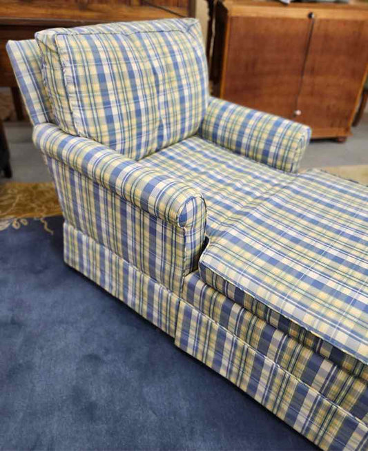 Green and Blue Chaise Lounge