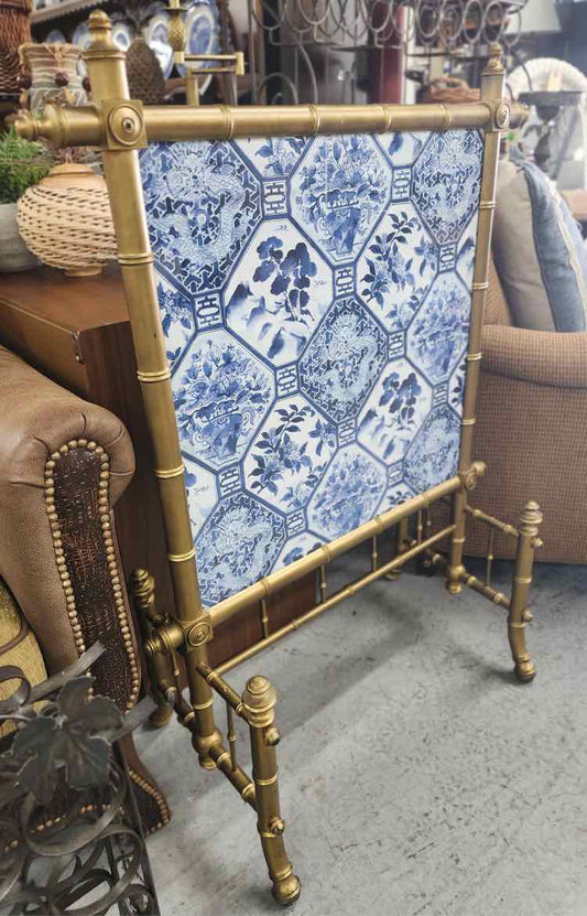 Gold Bamboo Chinoiserie Fireplace Screen