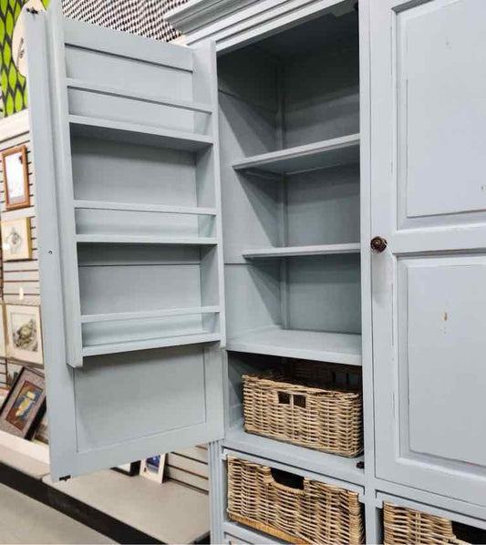 Sonoma Light Blue Storage Cabinet w/Basket Drawers