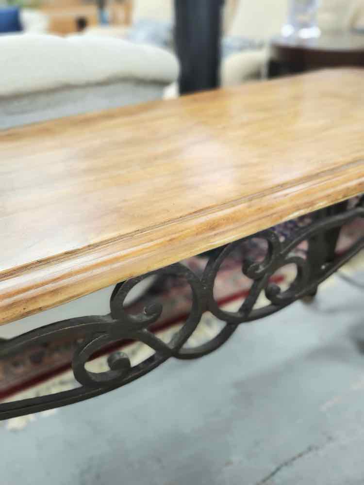 Scroll Iron & Wood Entry Table
