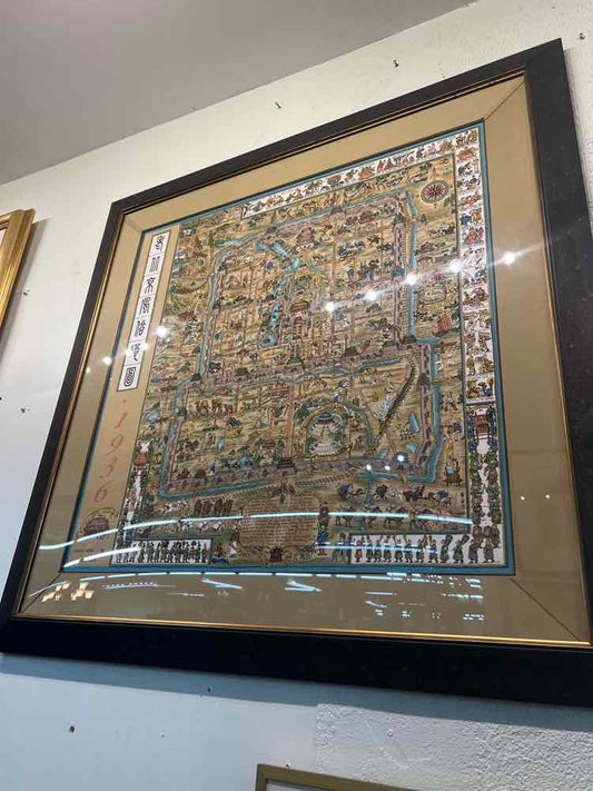 Forbidden City Silk Screen Map by F. Dorn