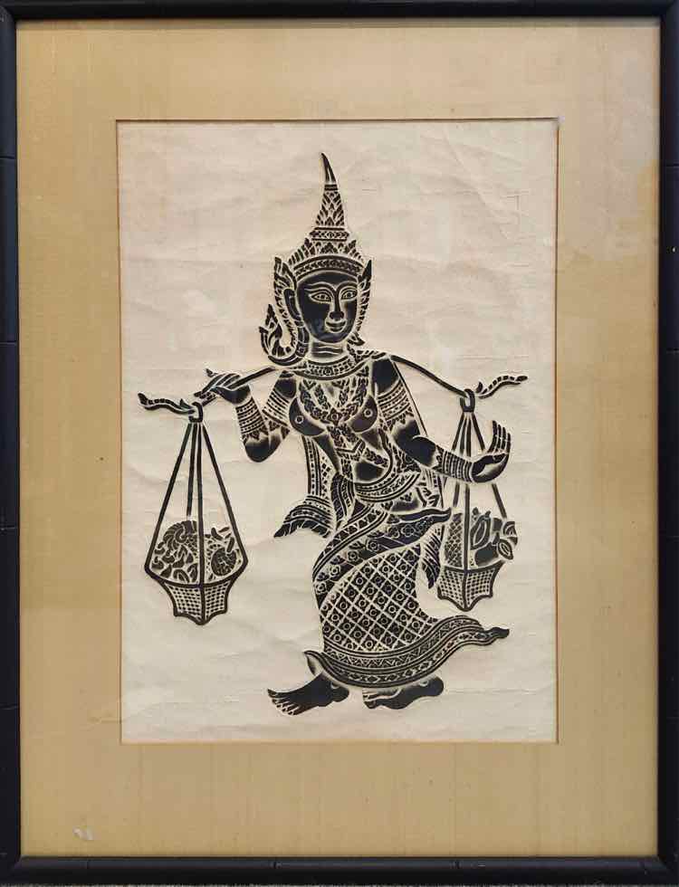Thai Temple 'Harvest' Rubbing on Rice Paper