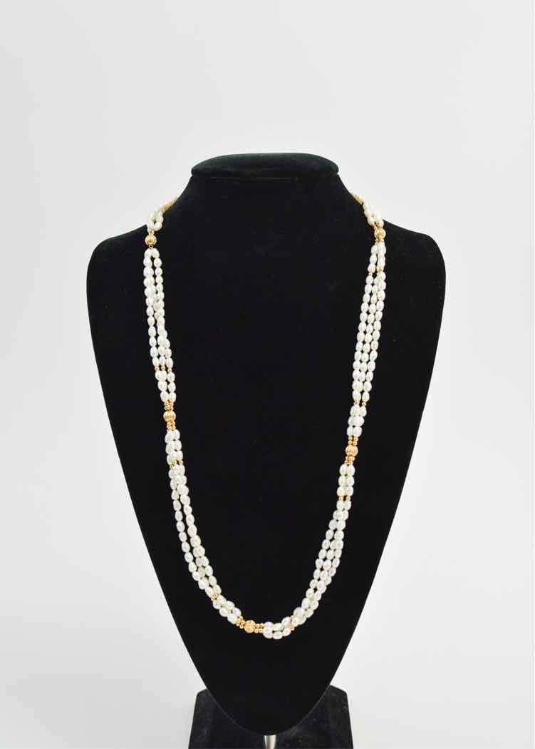 Necklace 14K YG Beads & Freshwater Pearls
