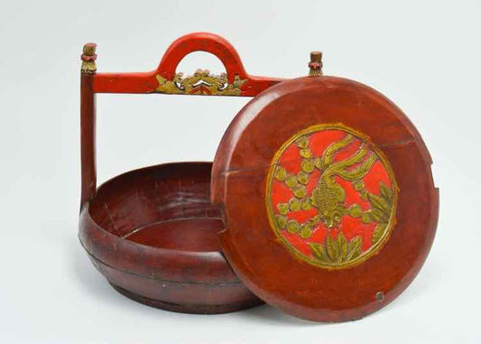 Antique Chinese Elmwood Rice Container
