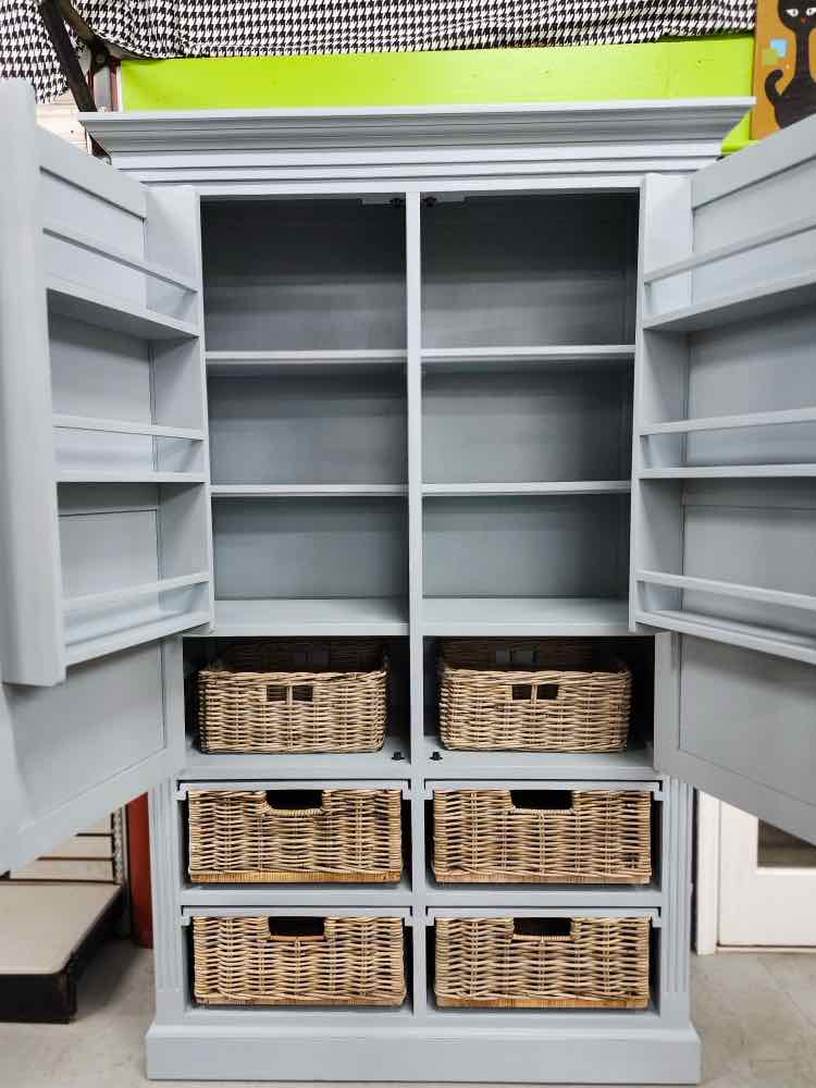 Sonoma Light Blue Storage Cabinet w/Basket Drawers