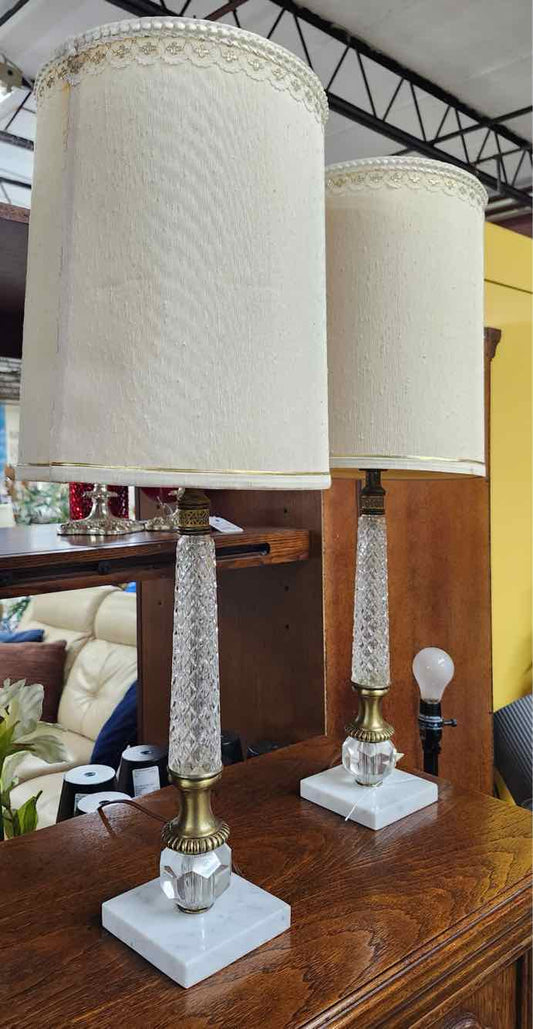 Pair of Italian Marble Base Lamps