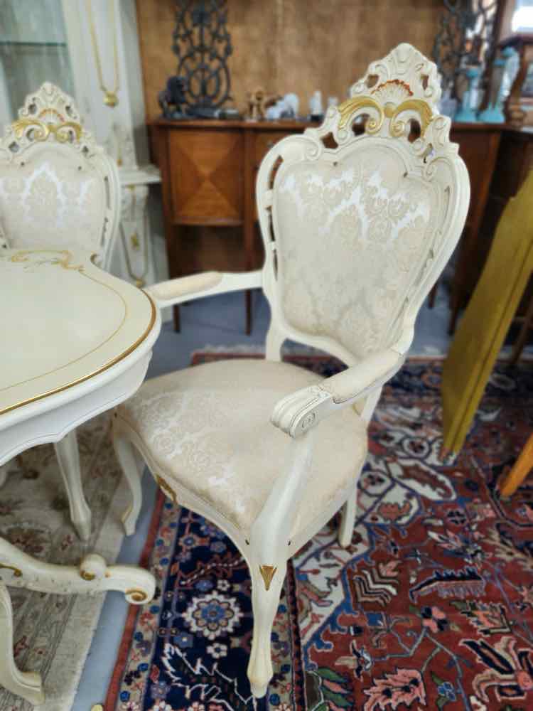 Beige/Gold Table w/8 Chairs