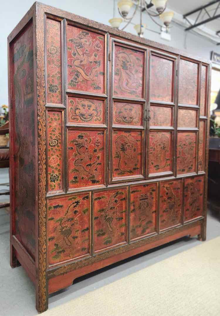 Lg Red Asian Cabinet