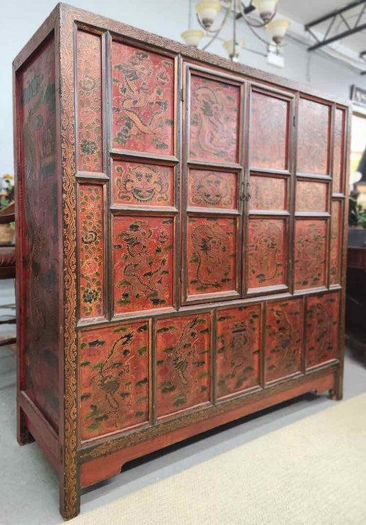 Lg Red Asian Cabinet