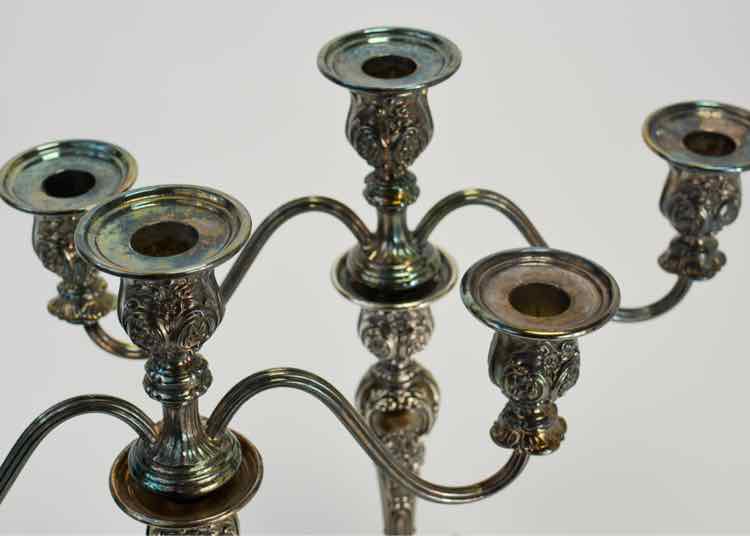 2 Vtg. 'Rose' Candelabras