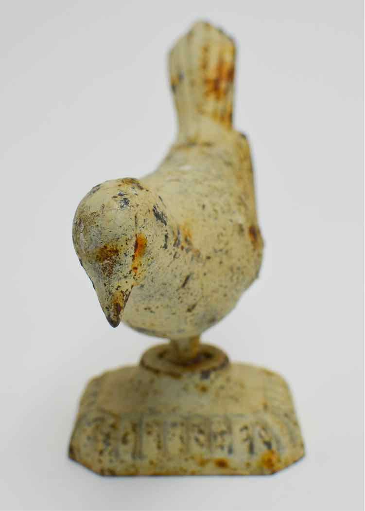 Pair of Painted Cast Iron Pigeons