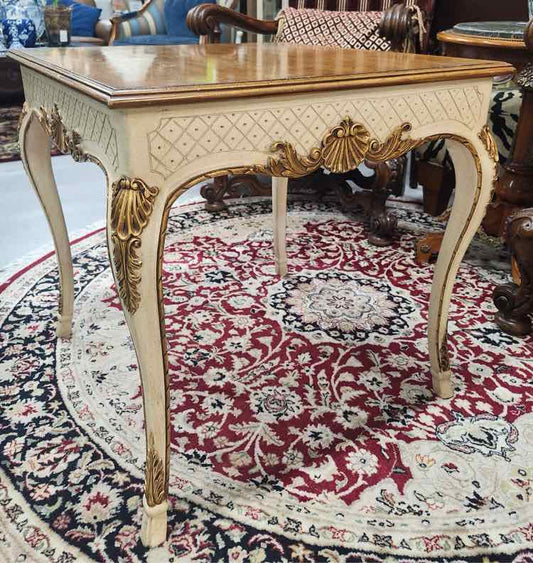 Wood top Gold End Table