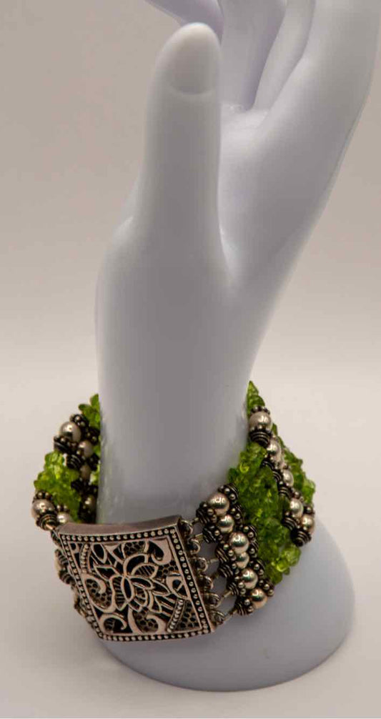 .925 Multi-Strand Peridot Bracelet