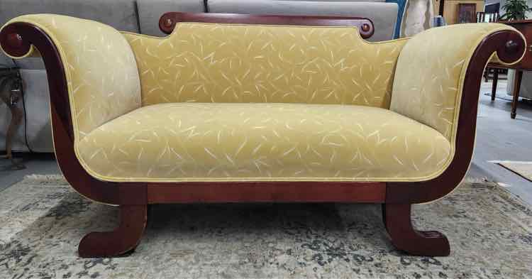 Antique Yellow Art Deco Settee