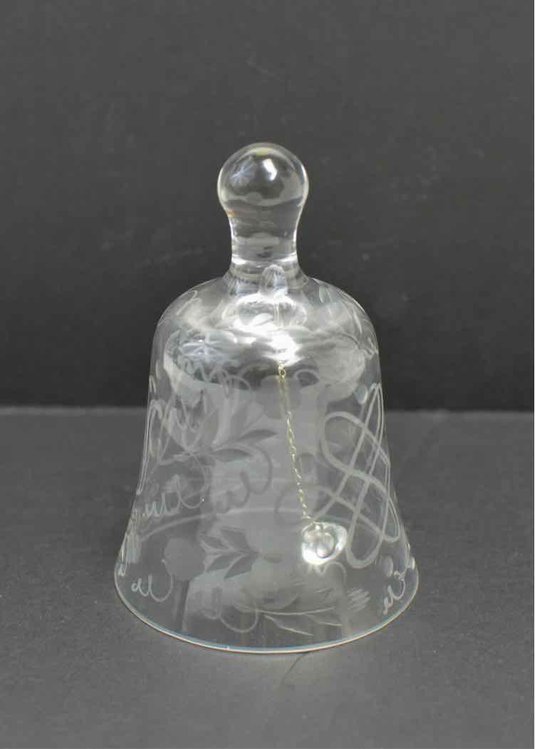 Tiffany&Co.Glass Etched Silver Bell