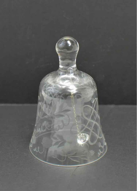 Tiffany&Co.Glass Etched Silver Bell