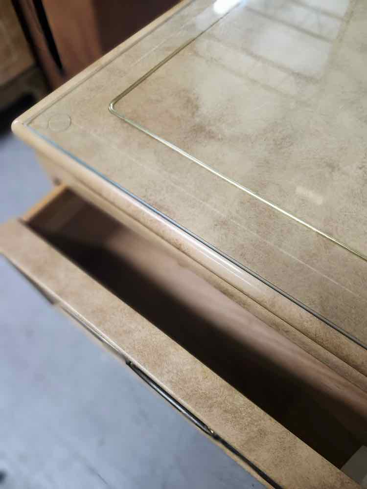 3 Drawer Gold Tone Chest w/Brass Base
