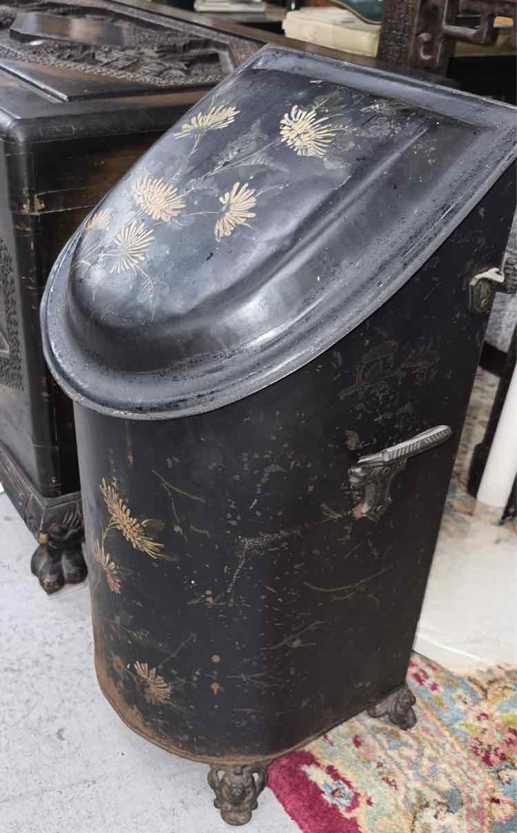 Black Antique Firewood Can