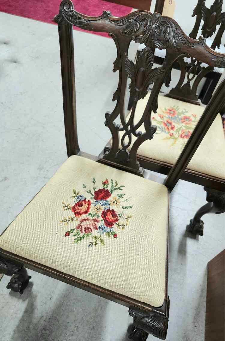 Needle Point Chippendale Chairs