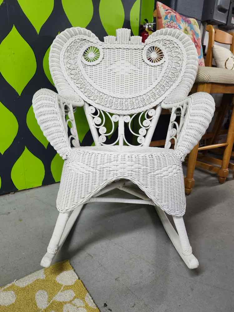 White Rattan Rocking Chair